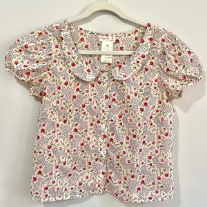 Agnes B. Floral Collared Blouse